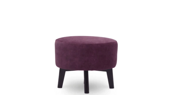 Wing Footstool Round Burgundy Zoya 04